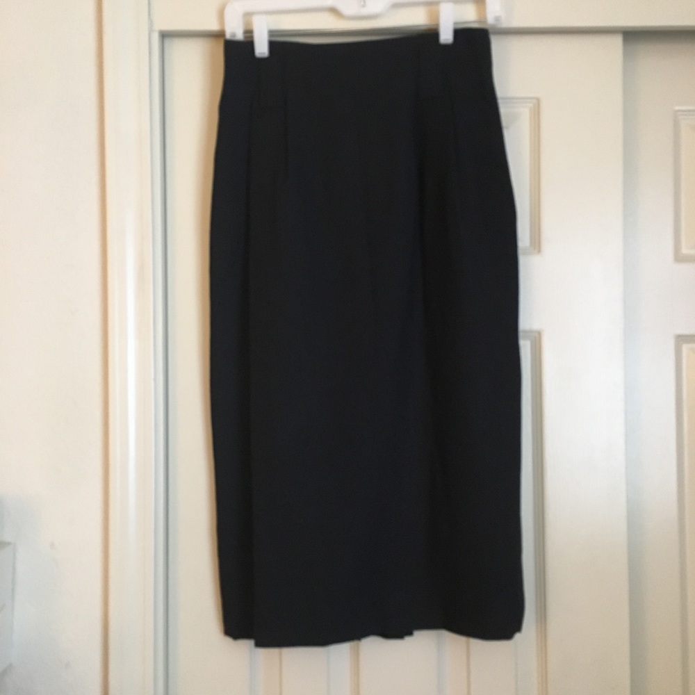Vintage Michelle Stuart Black Midi Skirt Size 6
